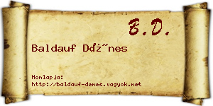 Baldauf Dénes névjegykártya